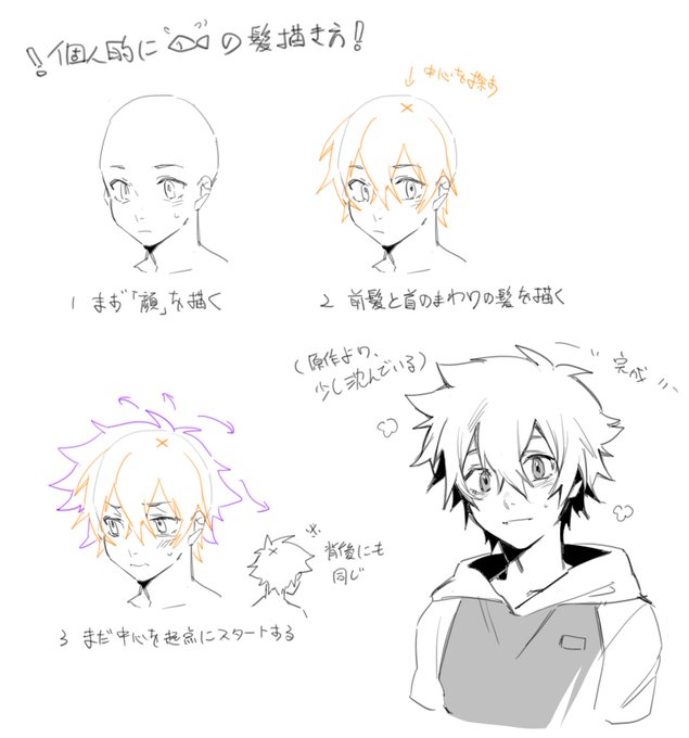 個人的に🐟くんの髪描き方
原作より結構違い形になった…😂😂😂 