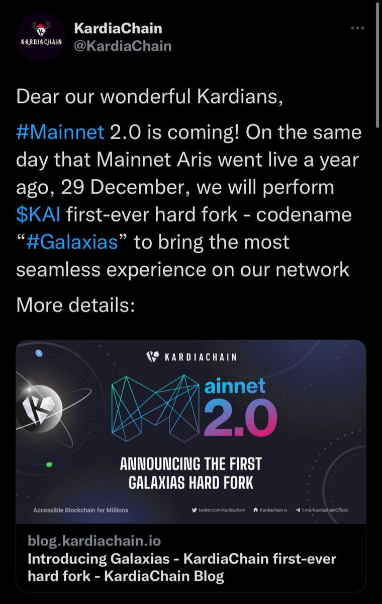 PiLord_Bush's tweet photo. Mainnet 2.0 coming in 4 days #KardiaGalaxias #GalaxiasHardfork #KAIMainnet2 https://t.co/6IhVZDU8EP