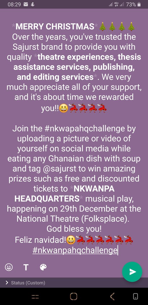 lyk_criuxly_'s tweet photo. It's the season for giving. Don't be left out! #nkwanpahq #sajurst @Sajurst

Merry Christmas | Afehyia pa | National Theatre https://t.co/rOU9JFkegY