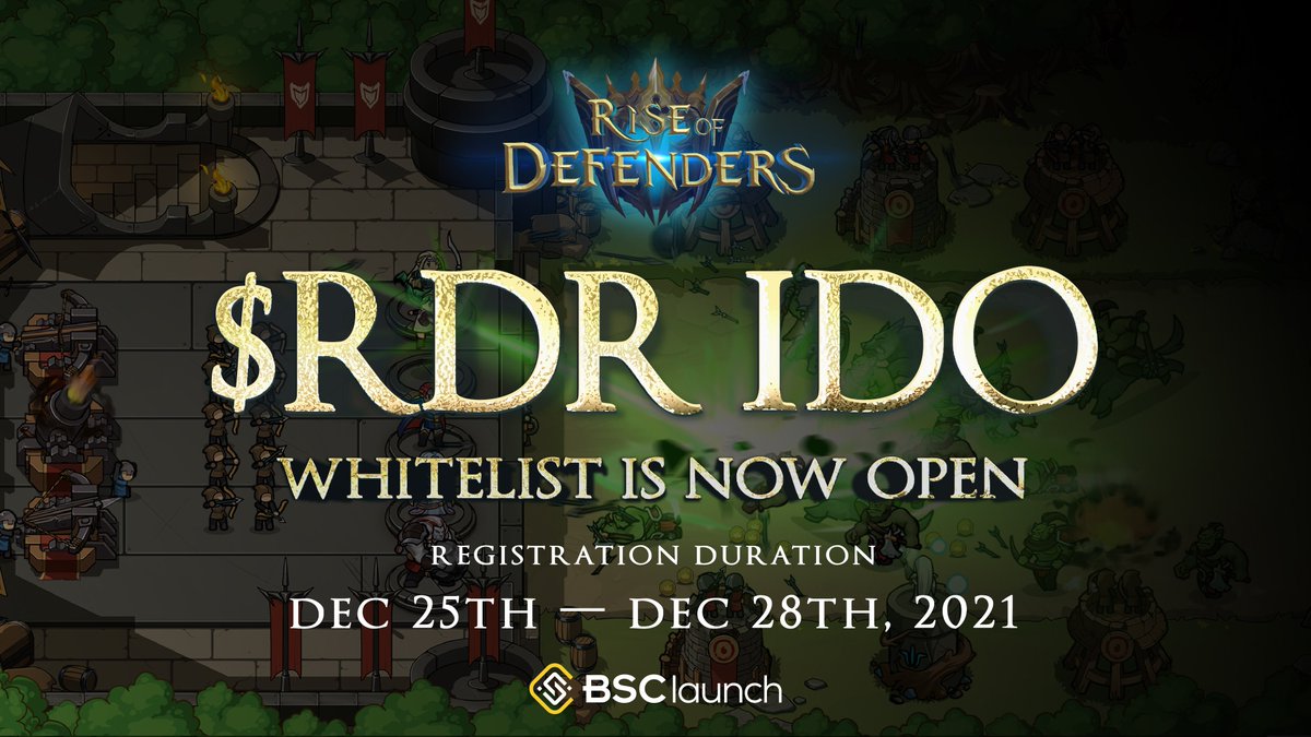 BSClaunchorg's tweet image. @DefendersRise public-sale⚔️
Whitelist Registration opens: 25th — 28th Dec, 2021

🟡 Platform raise: $100,000

🟡 Public-sale price: $0.036 USD

🟡 No KYC required

⭐️ Sale date: 29th Dec 2021

$BSL x $RDR