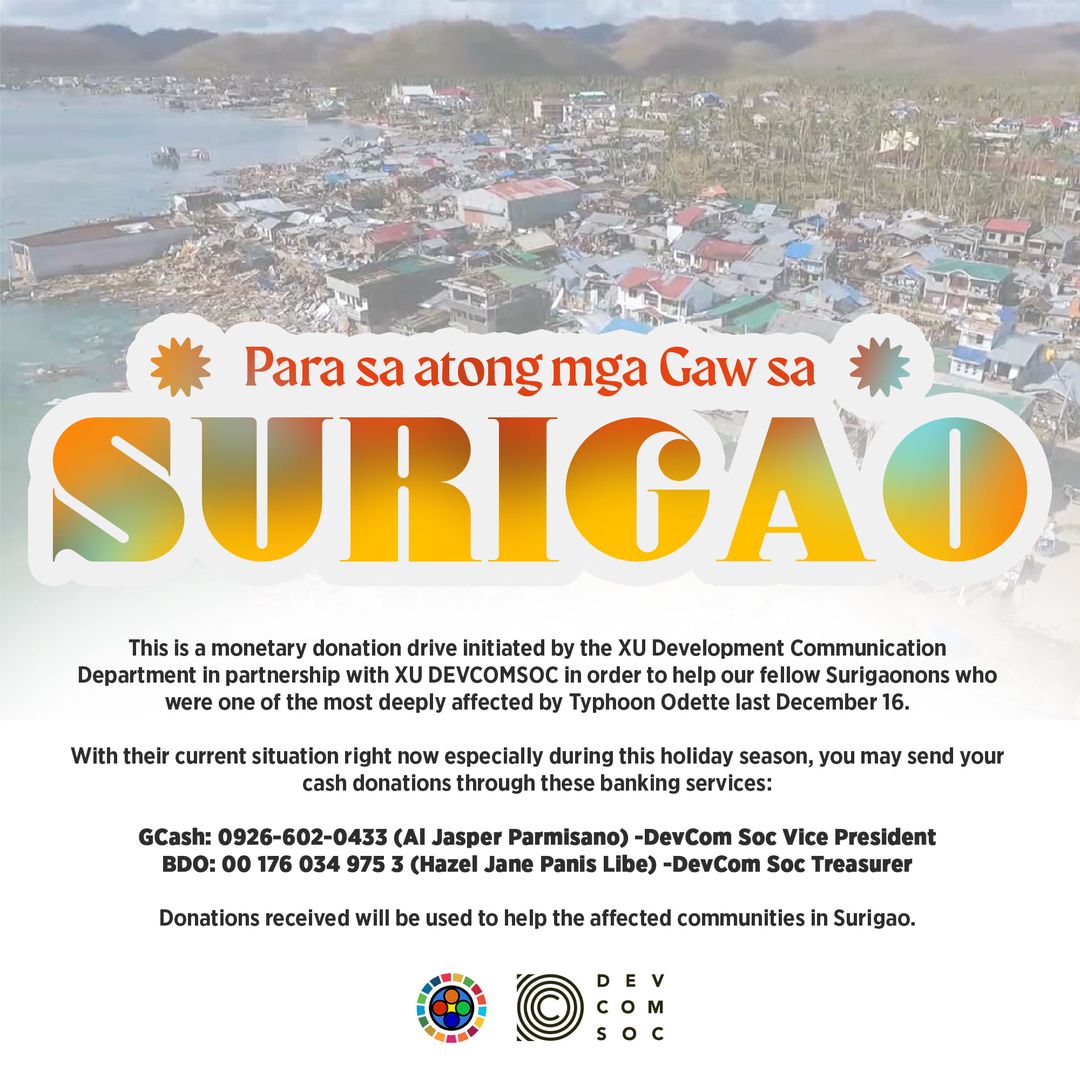 MovePH's tweet photo. @SaveChildrenPH @AhonPalaweno @Bahaghari_PH .@xudevcomsociety is leading a monetary donation drive called “Para sa atong mga gaw sa Surigao” to help residents in Brgy. Rizal and Brgy. Bonifacio in Surigao City affected by #OdettePH. 

More #ReliefPH details here: https://t.co/ZisNa8rTb1 https://t.co/RUizgkyguJ