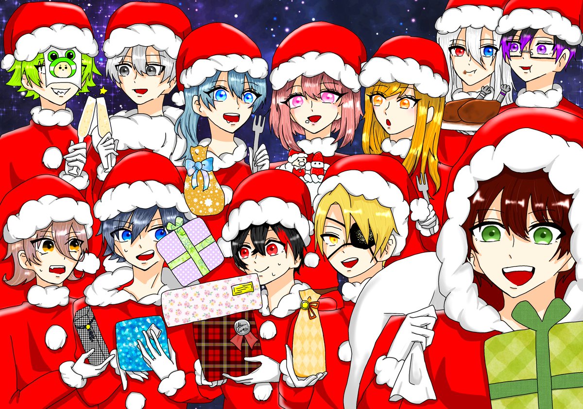 Moca_spring's tweet photo. #からぴち
 #カラフルピーチ素材 

.

🎄⛄Merry X'mas！！🎅💫⛄🎄

今年も頑張って描きました。
いつの間にか14時間かかったらしいです。
良いクリスマスを！！

去年より絵柄進化してるといいなあ。

. https://t.co/CWw55utEtV