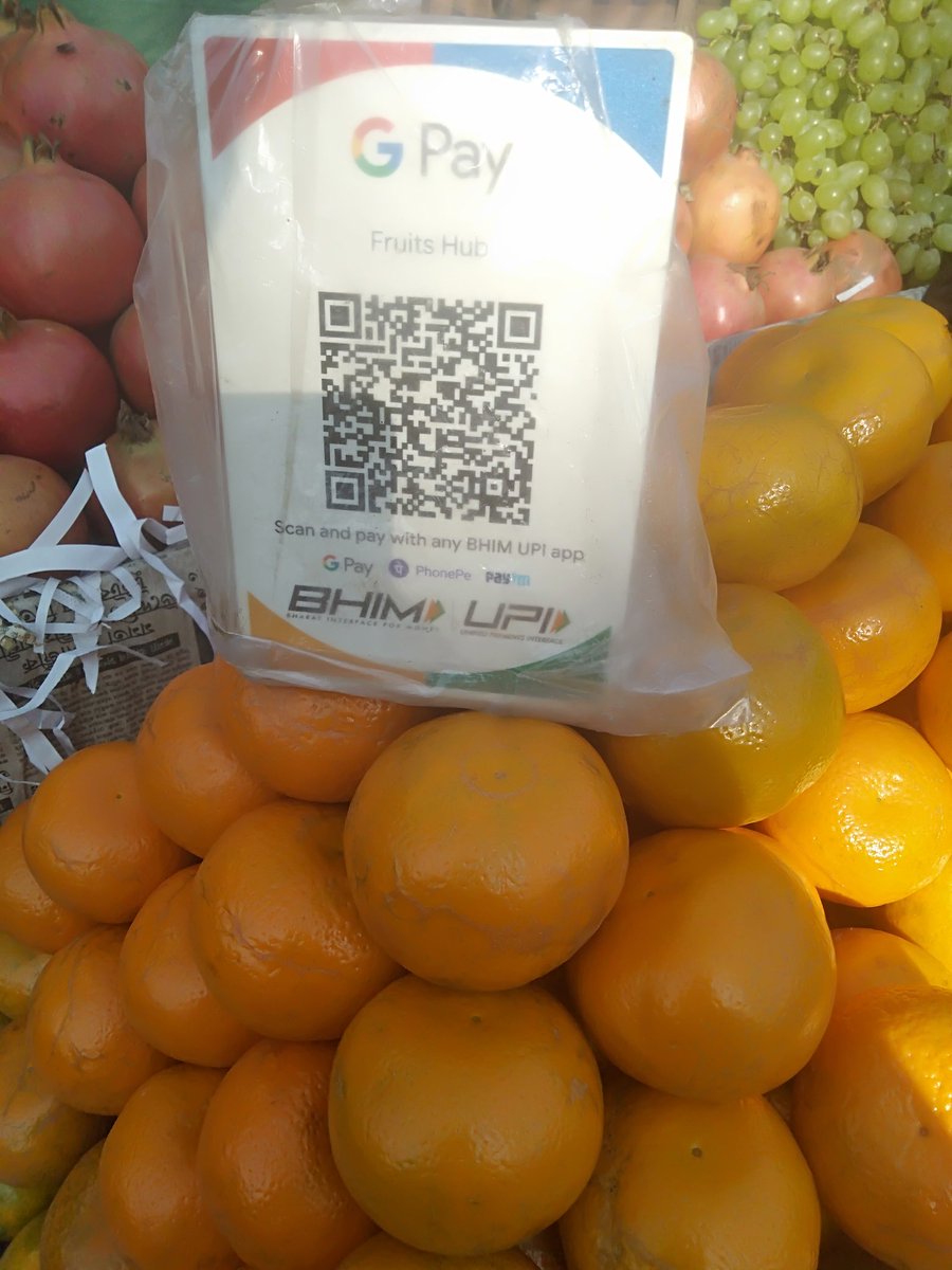 _im_jiten02's tweet photo. Aacha lagta hai, when we see a small fruits thelawala accept payments through UPI in a very small town.
And when I paid the money, I said "Bhai chala gaya, haan" and he didn't even check his phone... Just smiled and nod 😊
#DigitalIndia #IndiaIsChanging 🇮🇳 https://t.co/LAWd5UxSbM