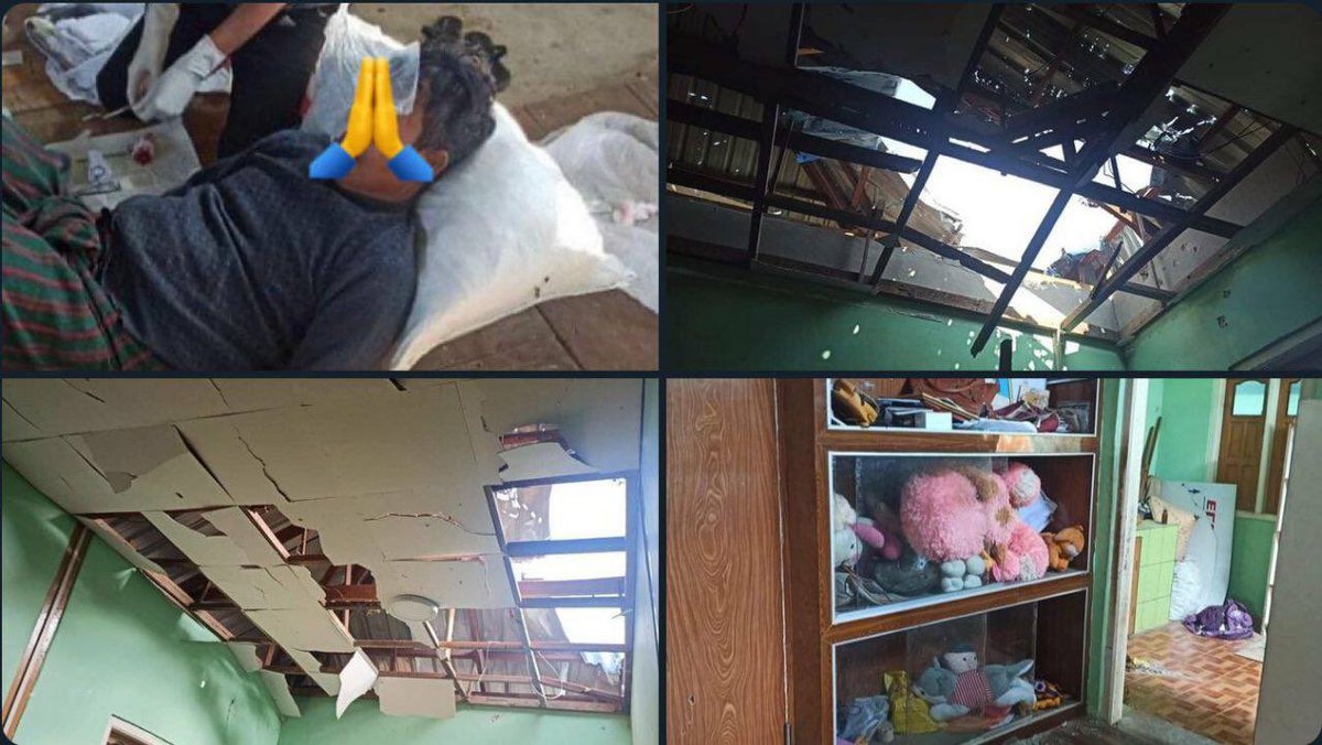 LinYaung3's tweet photo. A villager was killed after his house was hit by the artillery shell fired by SAC in Bardo village, Loikaw Tsp according to Progressive Karenni People’s Force. #PropagandaOfWorld  #Dec25Coup   #WhatsHappeningInMyanmar https://t.co/p0U8VnZC92