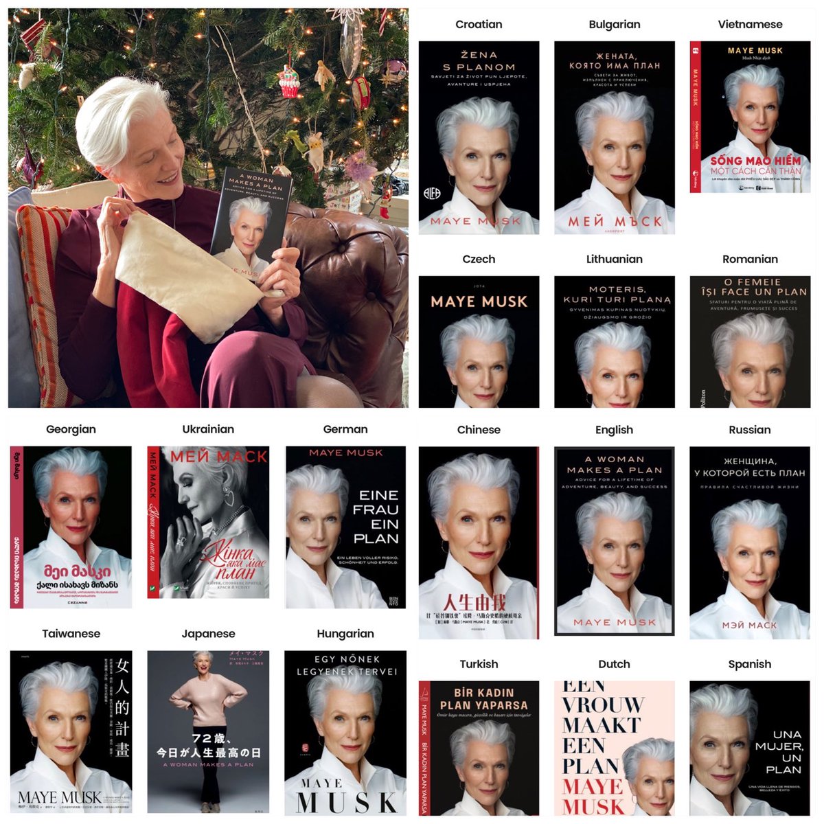 mayemusk's tweet photo. Two years ago, I was about to announce the publication of my book #AWomanMakesAPlan
It’s now translated into 25+ languages and available in 100+ countries😍 During a pandemic 😷 
Thank you ⁦@cookeintl⁩ 📖 
#MerryChristmas 🎅🎄 https://t.co/viDTkjxr4L