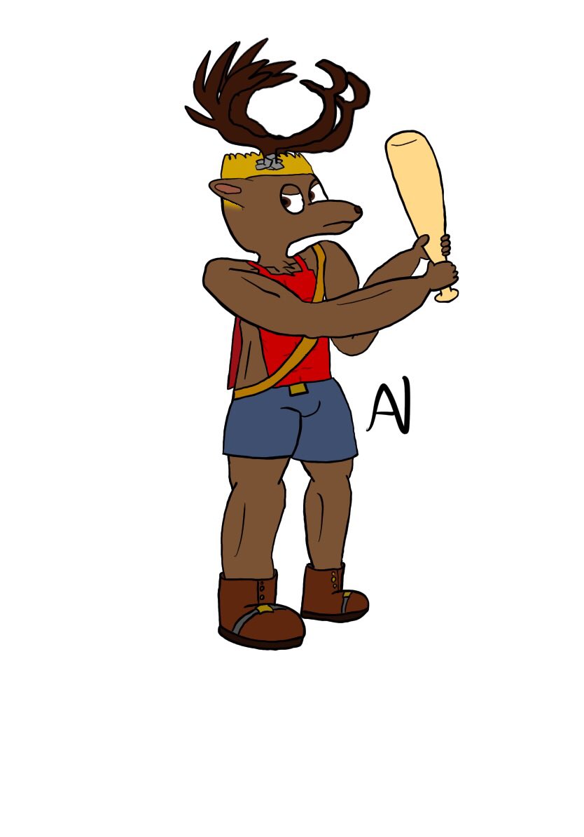 drawndustrys's tweet image. Made a reindeer. His name is Lawrence Actaeon. He works security at Santa’s workshop while Santa is out delivering toys and the elves are off work.