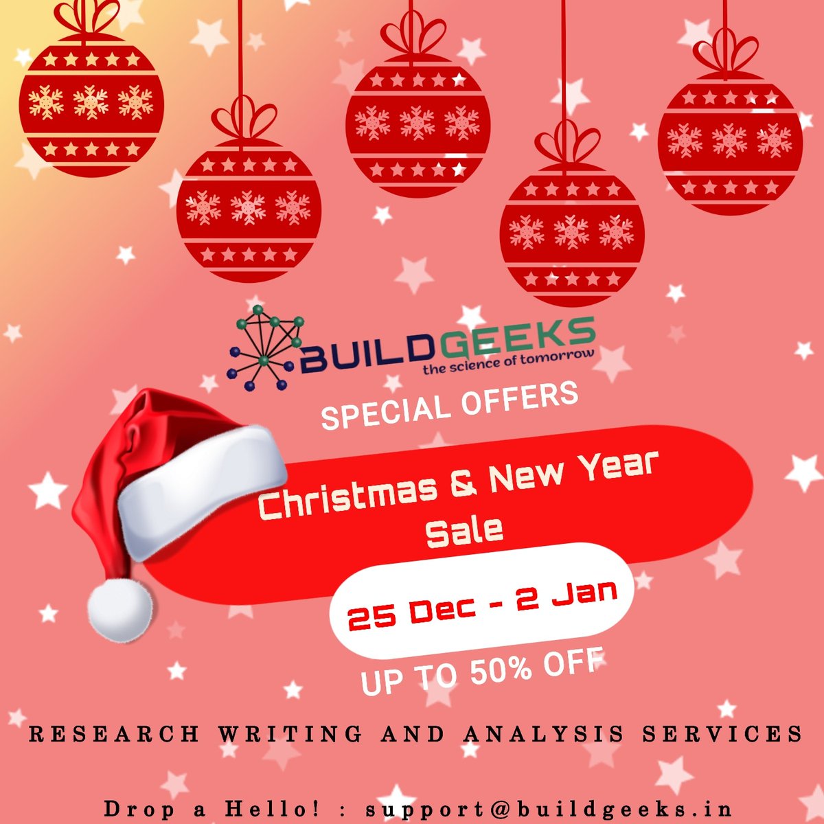 buildgeeks2020's tweet photo. Year end sale is here!!
Grab the offers ASAP because we got you covered with your research!!

Contact us: support@buildgeeks.in, +91 90478 88189
visit: https://t.co/iMOptUdlKw

#research #analysisservices #edtech #startupindia #startupcommunity #christmassale #newyearsale https://t.co/wTgMBrWdrr