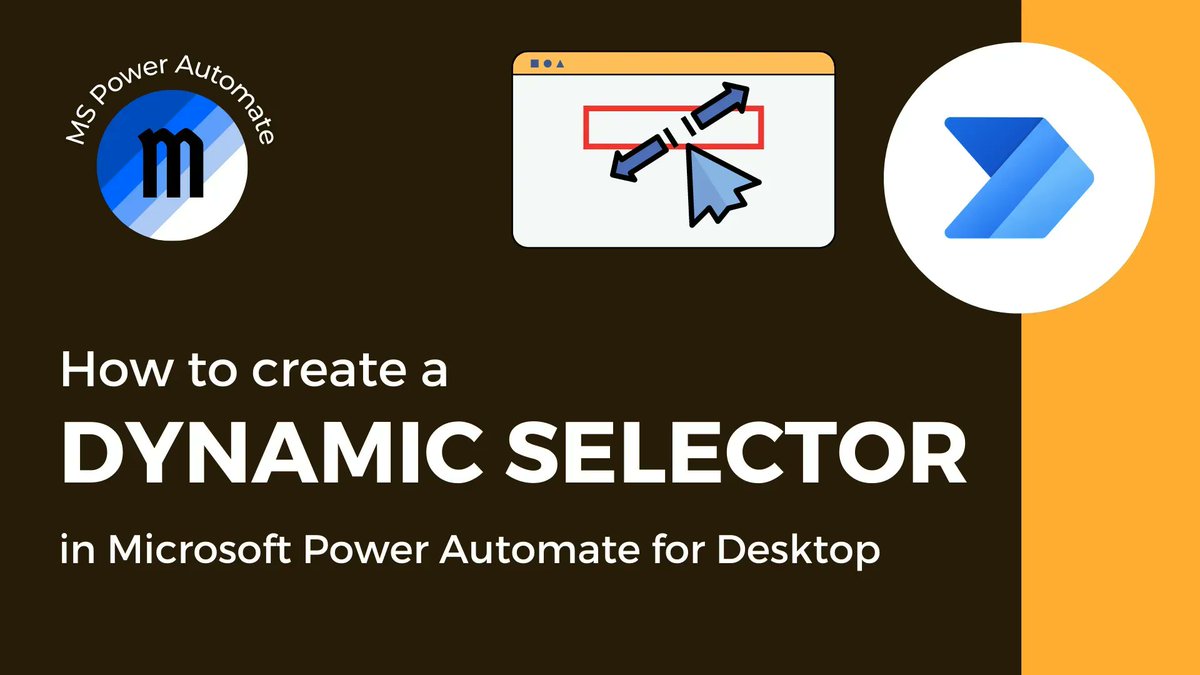 MsAutomate's tweet image. Have you ever struggled to Dynamic Selectors in Microsoft Power Automate for desktop? This video will use the RPA challenge to illustrate creating dynamic selectors. 
buff.ly/33KCaCU

#RPA #Microsoft #PowerAutomateDesktop #RoboticProcessAutomation #PowerAutomate