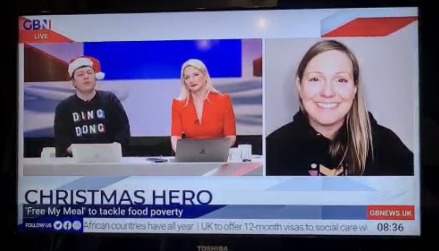 hayleydavies21's tweet photo. Merry Christmas everyone! 

Never in a million years did I think I’d be doing a live interview on the @GBNEWS news on Christmas Day about @FreeMyMeal.

Thanks if you you were able to watch! 😘⭐️🎅🏼🎄 #freemymeal #noshame #justask #help500 https://t.co/yNsayuOAVn
