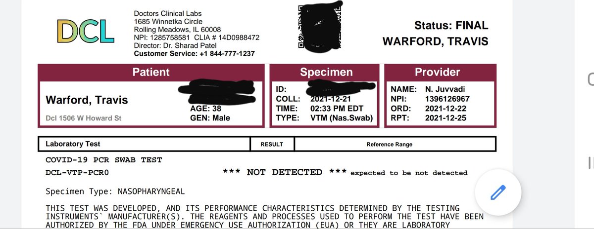 TGWarf's tweet photo. 85.5 hours later, Santa brought me my PCR results. I'm still Rona-free, y'all! It's a Chrima Miracle! 🎄🎁
#PCR #covidtest #NOmicron https://t.co/2ZDYFhTAFI