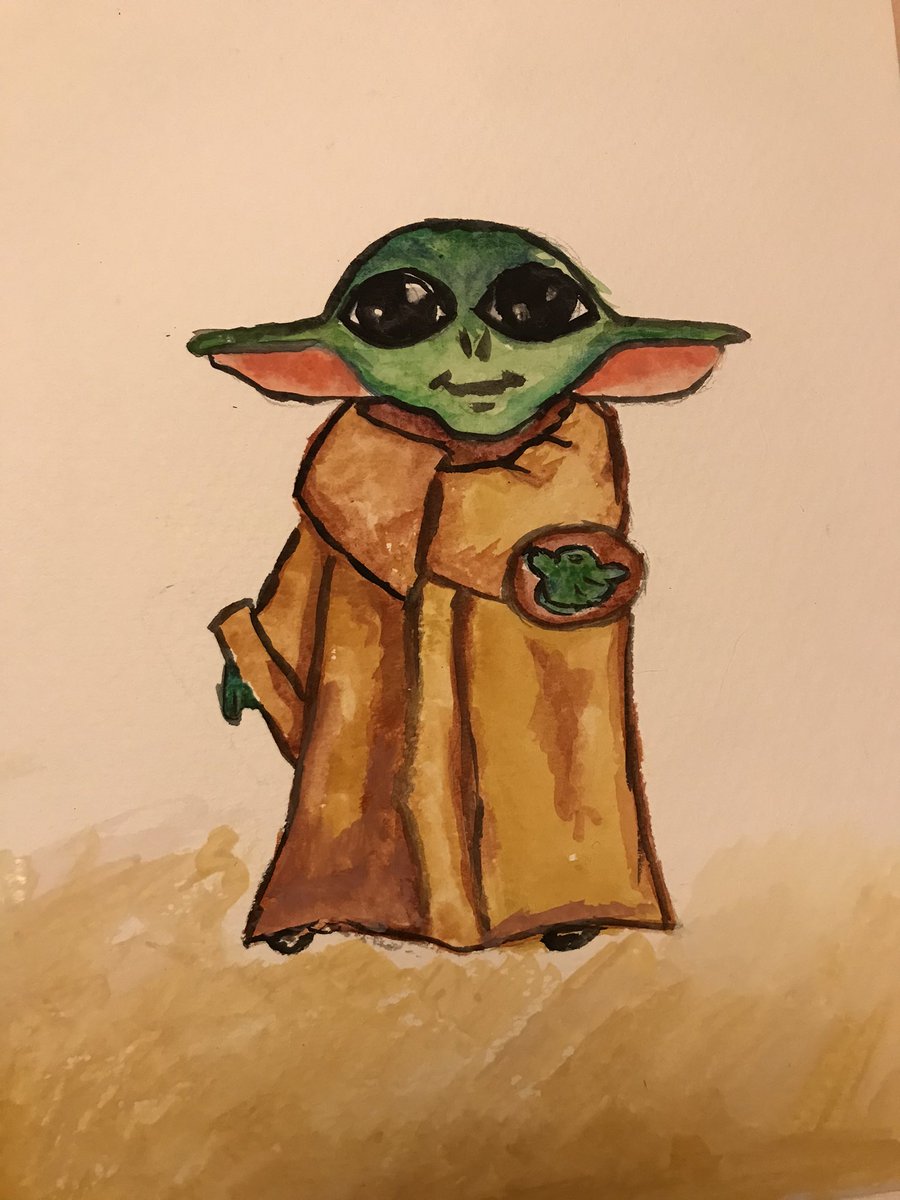 Kırmızı Çizgi 09.12.2021 #yoda #watercolor #trying #SmileAlways