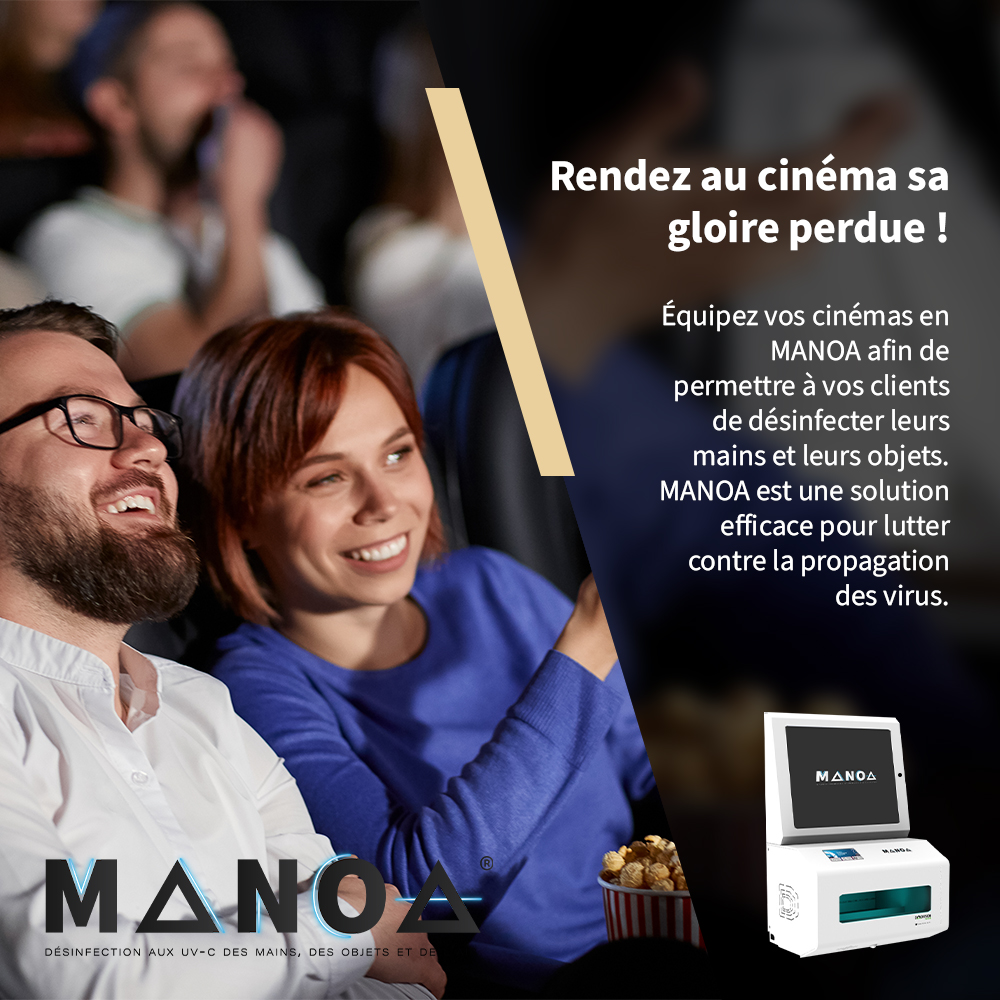 Le MANOA UVC permet aux clients de votre cinéma de se désinfecter les mains, les petits objets tels que les téléphones.
Pour pourrez aussi communiquer vos messages publicitaires sur l’écran de communication du MANOA UVC mais aussi de scanner leur Pass Sanitaire.
#sante #covid19
