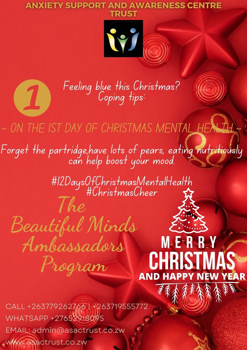 Today we start our 12 Days Of Christmas Challenge.
#12DaysOfChristmasMentalHealth
#ChristmasCheer