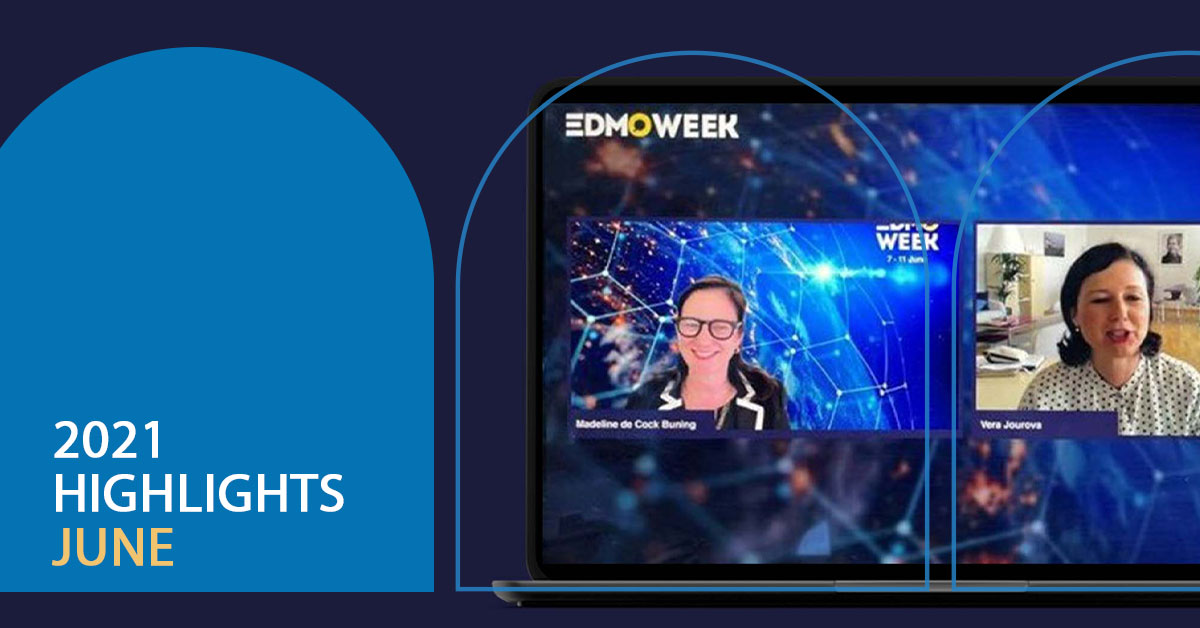 STGEUI's tweet photo. 6️⃣ - June was all about the fight on #disinformation.
At @EDMO_EUI’s 1st annual conference #EDMOweek, experts from academia, policy, media, private sector and civil society discussed:
🔎 #factchecking
📚 #medialiteracy
🧐 #research
& much more
➡ https://t.co/UtJo2TXo2T https://t.co/zP5XRjwRO4