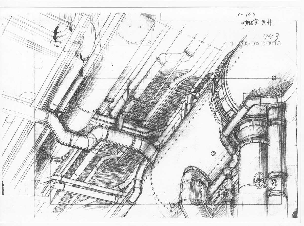 見覚えのあるc743レイアウト(設定コピー)見つけました
木村さんがコンテから描き起こしたやつですんで
撮影演出上画角フレーム変更が起きて横1フレ位大きくして描いたのを思い出しました
なので本チャン背景はデカくなってますね
スチーム城の1396の汚い赤文字確実に僕のなので全て僕のと確定っス😅 https://t.co/OlcWshNll9 