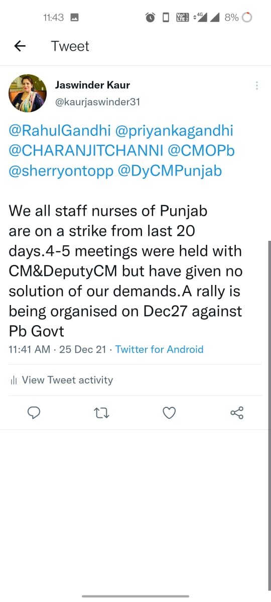 KanwalKulwinder's tweet photo. Plz listen to the nursing cadre. https://t.co/l3brgpc7Ky
