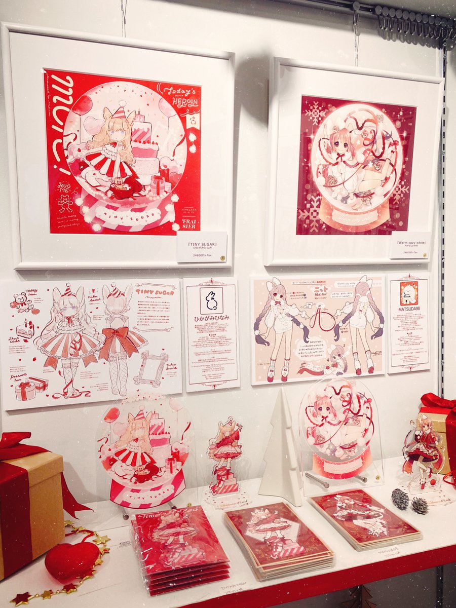 #timelessred 本日在廊しておりました🥳
足を運んで下さった皆様ありがとうございました!
会場もゆっくり楽しみました〜❣️
クロネさん、メリリルさん、すりみんさんの展示もボリューミーです🎄
アイシングクッキーも添えて…🥰