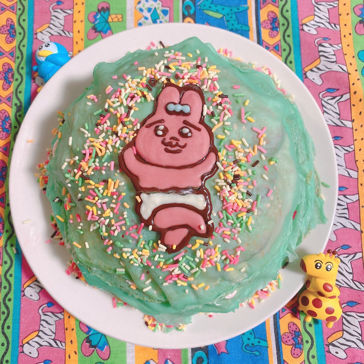 クレープ大好き♡うさぎ 童心 ウサギのフカフカS(ぬいぐるみ うさぎ うさぎのぬいぐるみ