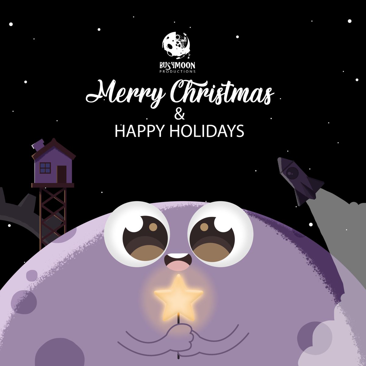 Busymoonstudio's tweet photo. Merry Christmas and Happy Holidays from the team. https://t.co/WzKEg6N3Av