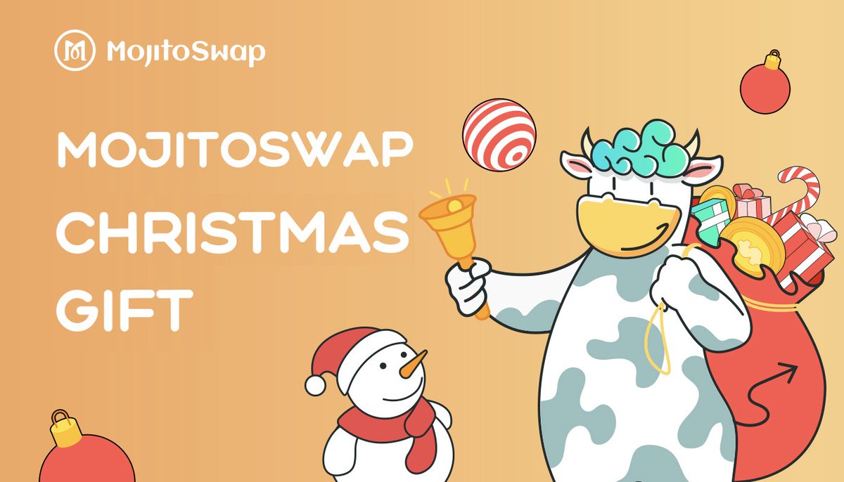 MojitoSwap's tweet photo. 🎉$4,000 worth of #MJT Christmas Present🎉

1⃣For all users, finish Gleam tasks to win $1000
2⃣For new users, complete at least 1 txn on MojitoSwap to win $1000
3⃣For old users, stake $MJT to  win $2000

🎁300 lucky winners are going to get picked!

Join: https://t.co/IiiLuYVwez https://t.co/PyzEOszygm