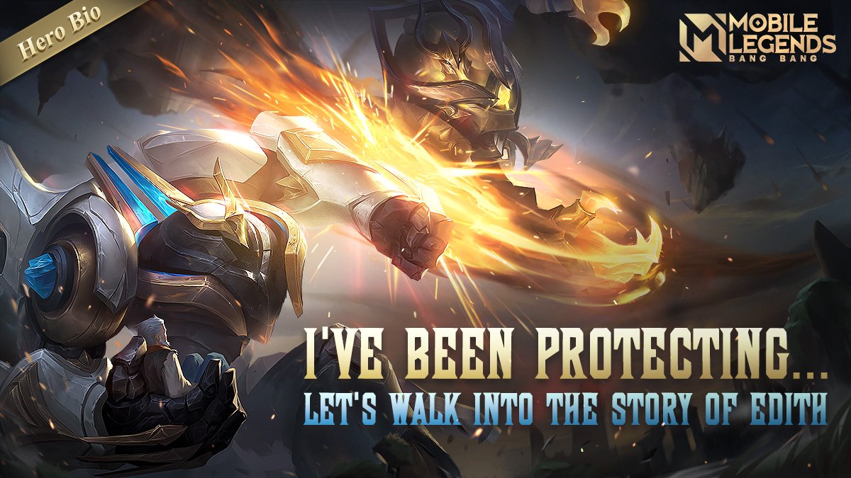 MobileLegendsOL's tweet photo. When she detaches from her Mecha "Phylax", Edith will gaze at the far distant northeast. Across the horizon, an old man will also be looking longingly at the direction of Edith... What is it that Edith has been protecting? https://t.co/lPOoQ4HfGg
