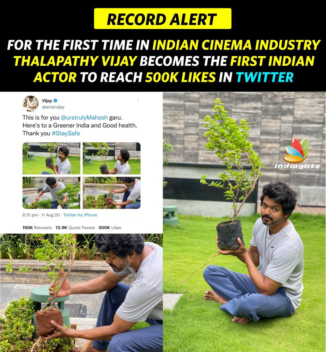 igtamil's tweet photo. Thalapathy @actorvijay Becomes 1st Indian actor to Get 500K + Likes in Twitter 💥

#ThalapathyVijay #TwitterRecord #MostLikes #Vijay #Thalapathy #IGMemes https://t.co/s8uoRG7FlH