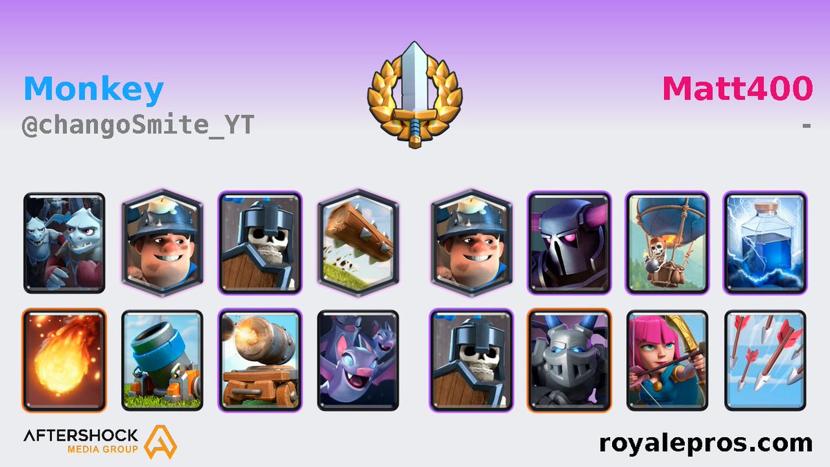[12 Wins Grand Challenge Replay]

Monkey™ (<a href="/changoSmite_YT/">Monkey</a>) vs Matt400

Replays: statsroyale.com/watch/grand/16…

GC Logs: royalepros.com/viewprofile/2U…

Powered by @ AMGinfluence