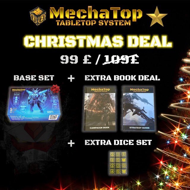 GunPlaTop1's tweet photo. Merry Christmas from the MechaTop team ⭐️

Don’t miss the Christmas deals 🤩

https://t.co/IXW6UNww8i

#mechatop #wargames #gunplafighters https://t.co/XMoHy1QjxS