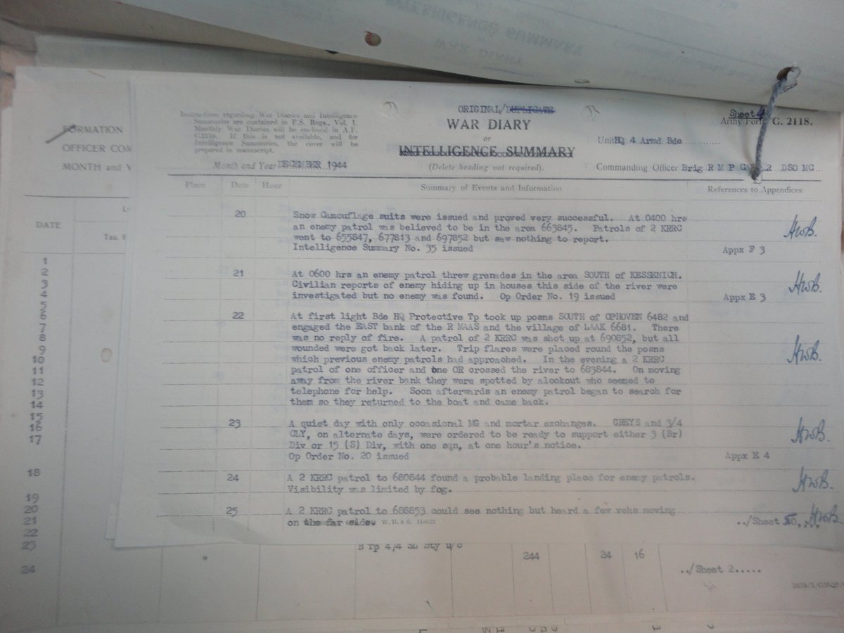 briggs_jonny's tweet photo. Christmas 1944 for 4th Armoured Brigade. Very cold, quieter but not uneventful. Gets lively next week though no warmer. https://t.co/X9FK0XCTi2