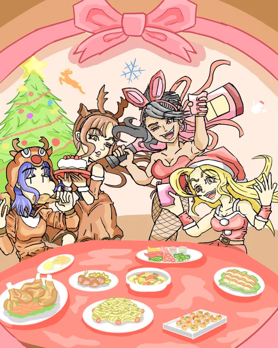 ゲバ子達のクリスマスパーティ

#イラスト
#クリスマス
#パーティ 