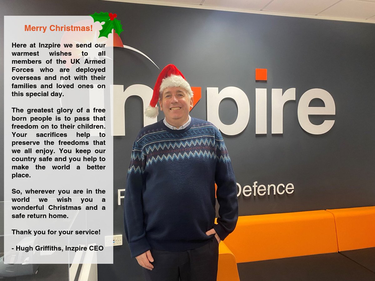 InzpireLimited's tweet image. #MerryChristmas! We hope you all have a very special day. We would like to extend our warmest #Christmas wishes to all members of our armed forces who are deployed over the festive period. Wherever you are, we hope you have a wonderful Christmas and wish you a safe return home.