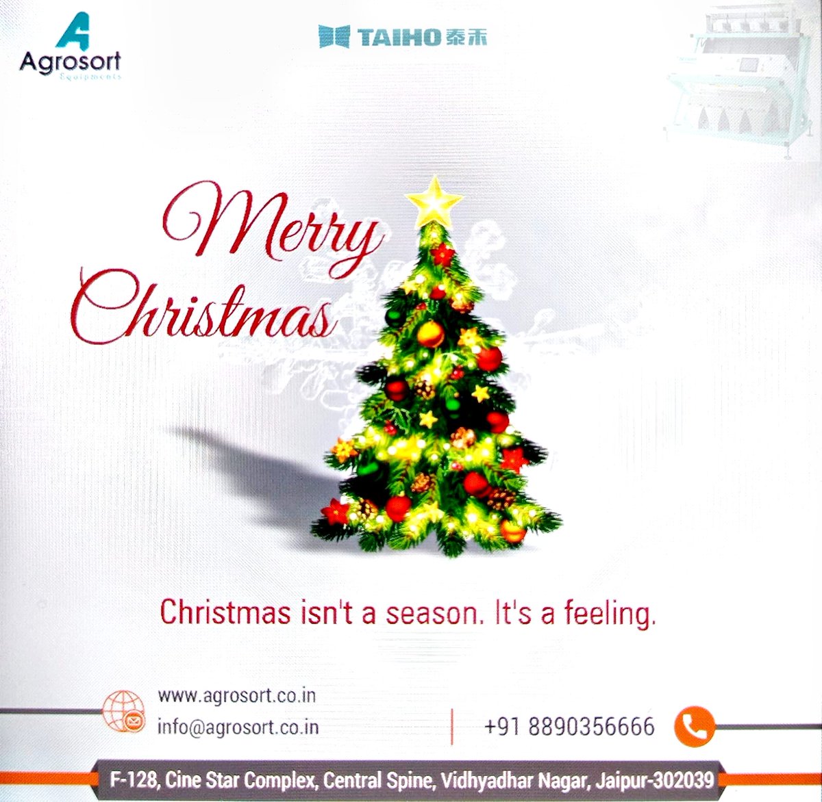 AgrosortL's tweet photo. May this Christmas bring you abundance of joy and happiness, and happy memories that last a lifetime. Wishing you and your family a Merry Christmas!!!! https://t.co/IYIWiv8kEj