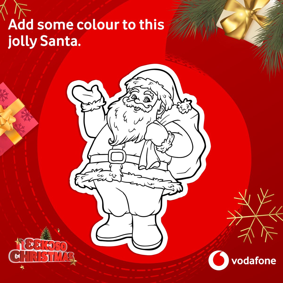 TelecelGhana's tweet photo. Ready to win this Christmas season? All you have to do is show off your art skills and color this jolly Christmas Santa to take home an iPhone 13, tickets to Uncle Ebo Whyte show or dinner at the Golden Tulip Hotel! Bronya yi, ɛɛkɔsoo wɔ Vodafone! https://t.co/nwlsSpCvcf