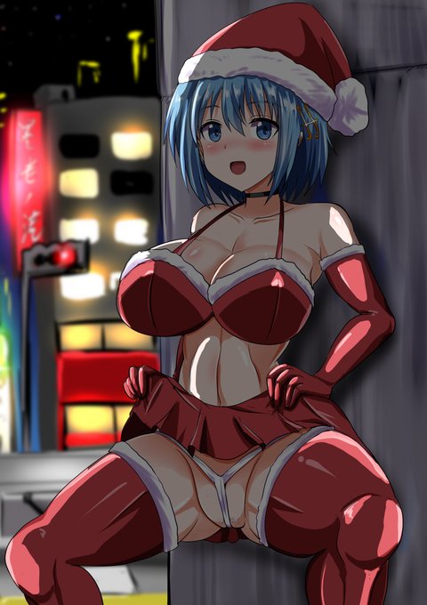 深夜のクリスマスに下着を見せてくれる美樹さやかちゃん 