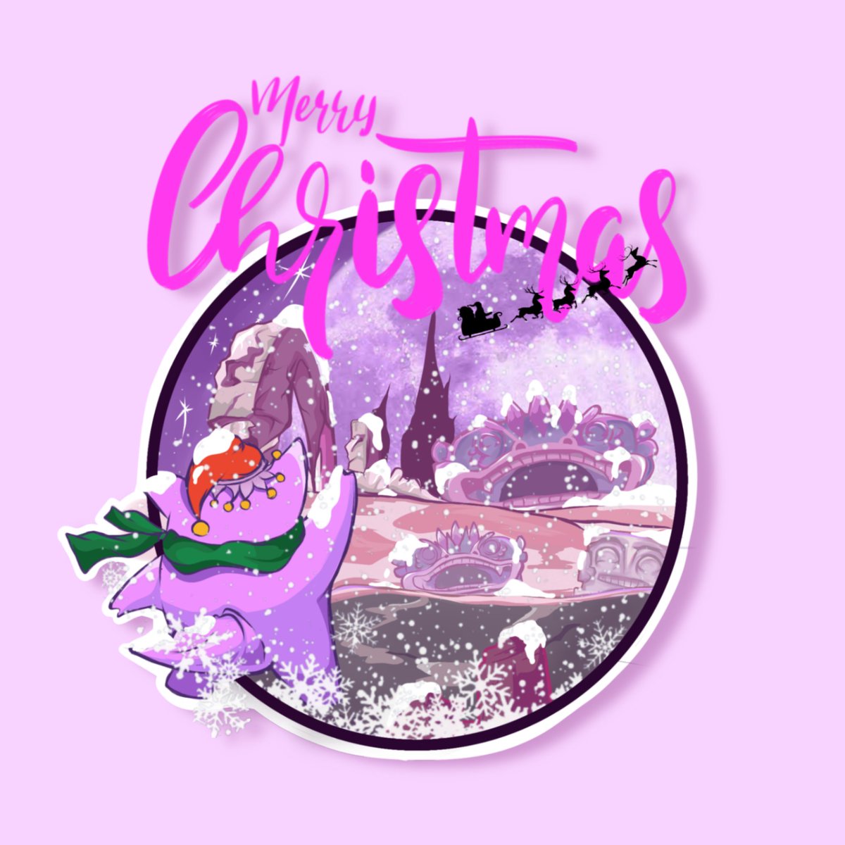 mscoffeejoy's tweet photo. Argie wishes you Merry X-mas. Art by our talented @Diary_iea 💜 https://t.co/7bdGZcNAal