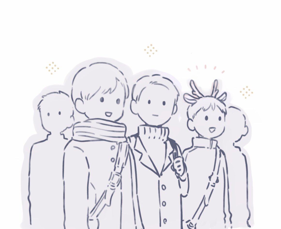 さっき見かけた学校帰りっぽい子達🎄🦌 