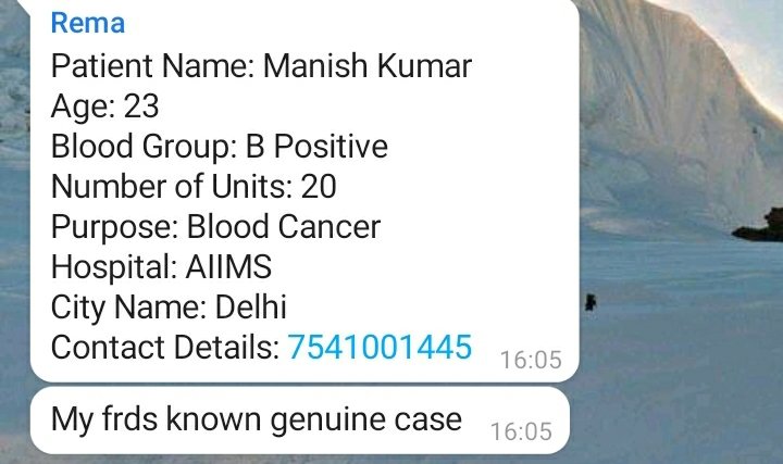#Delhi
AIIMS DELHI 
20 units B positive blood required for a 23 year old blood cancer patient.
@BloodDonorsIn @Blood4us_org @BloodsevaIndia @JanBharatOrg @TOIDelhi @YuvaaVolunteers