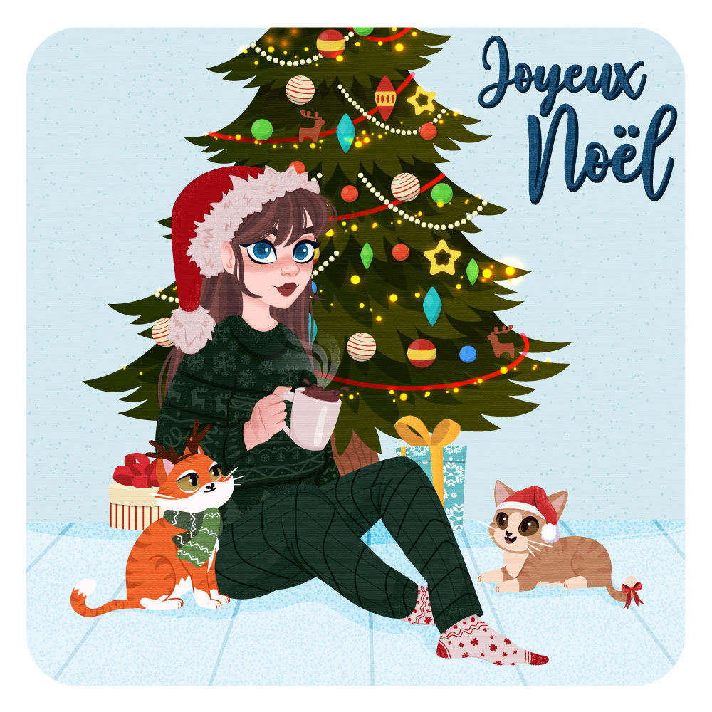 PLine_Design's tweet photo. Joyeux Noël ! 🎅🏻

#illustration #artist #drawing #artwork #dessin #draw #adobe #digital #digitalart #digitalpainting #work #illustrator #december #decembre #christmas #gift #fete #christmasdecor #christmasart #noel #happyholidays #cat #home #normandie #freelance https://t.co/gVX1WX9hHV
