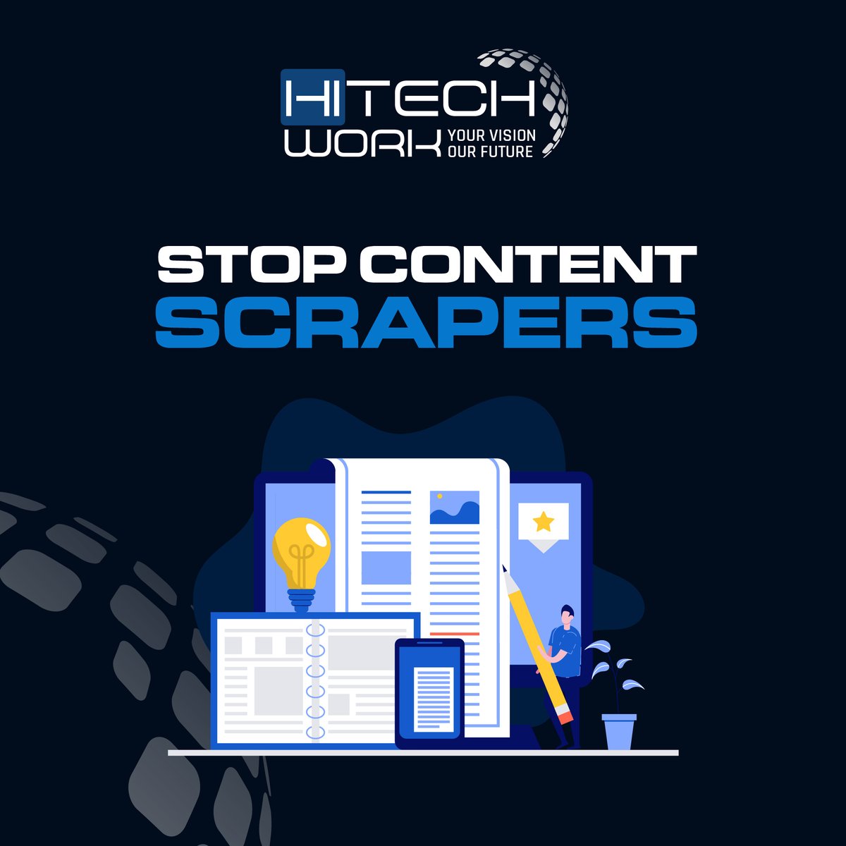 hitechwork's tweet image. Nobody would allow stealing content from their websites and make duplicates of it on the Internet. Many will show up in the spam but make sure it won’t get plagiarized. 

hitechwork.com/brief-guide-fi…

#contentscrapers | #contentthief | #copycontent | #copyright | #contentmarketing