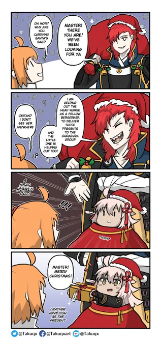 Little Okitan wants to help Master: Part 76 [Presents]
#FGO 
Happy Holidays everyone!! :D <3 