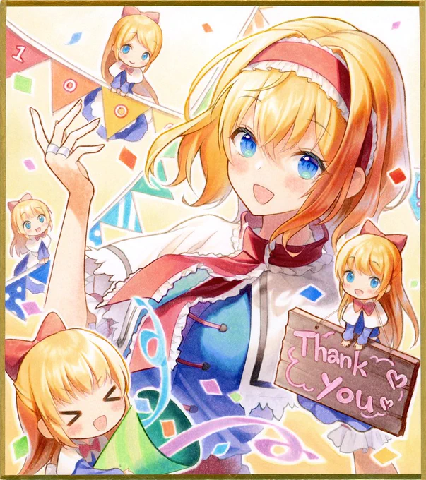 🎁プレゼント企画🎁
少し前にフォロワー様1000人突破しました🎉ありがとうございます!!
感謝の気持ちを込めてアリスちゃんミニ色紙原画のプレゼント企画を行います☺️

・フォロー&RTでご応募完了!
・〜2022/1/8(土) 23:59 〆

注意事項ございますので詳細は画像2枚目をご確認下さい🙏✨ 
