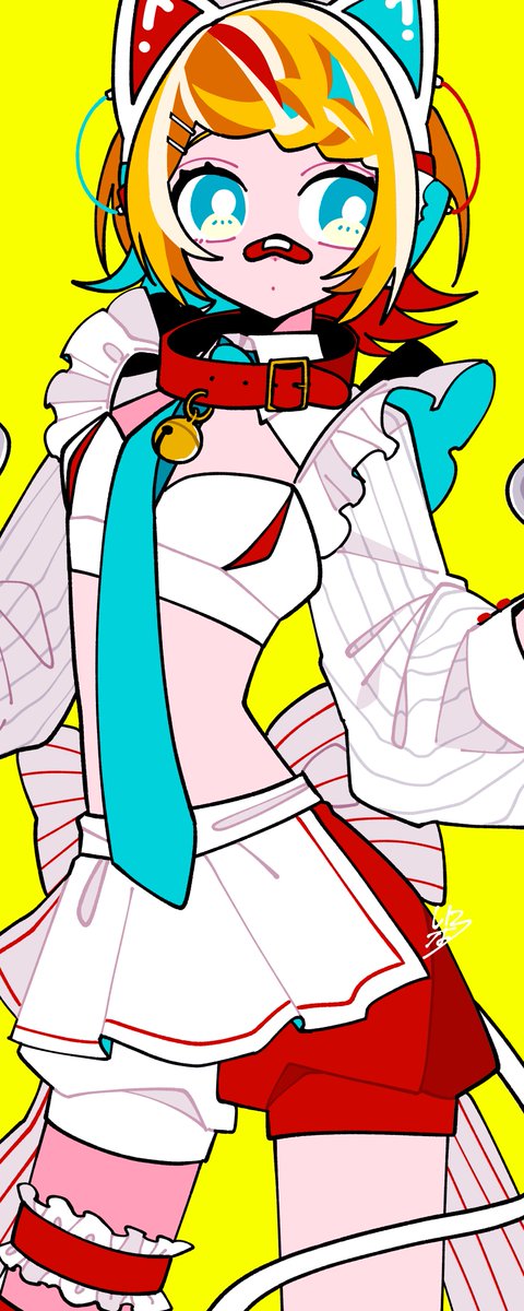 鏡音リン 「#リンちゃん誰のデザインだゲーム
私のデザインは1番でした!ฅ^.  ̫ .^ฅ」|彩のイラスト