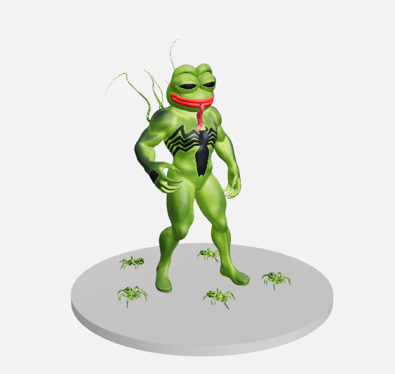icetoy008's tweet photo. Minted my new 3D AR work! It's so cool, you can take a look at it on @withFND. I called this work "Venom Pepe #04" @jaggedsoft 

https://t.co/77rRiLptUu https://t.co/2YukAXPSry