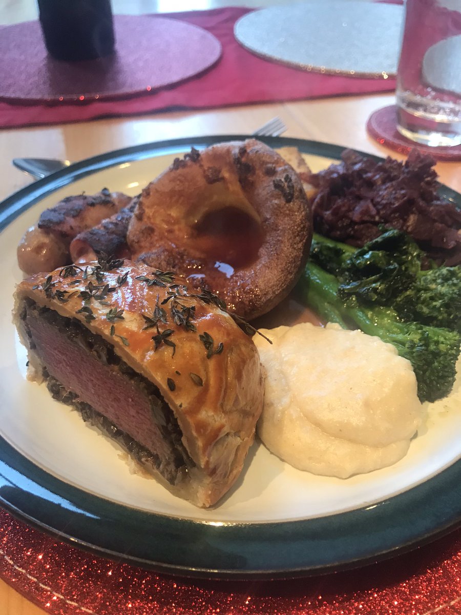 MarieMatheson's tweet photo. @GDLscot @TommyBanks8 @MadeInOldstead  Thank you Tommy and team for making Christmas lunch super easy and utterly delicious. My plating won’t win any awards. I’ve spared you the photos of the chocolate splat/fondant; got demolished though. https://t.co/G3kihcqktw