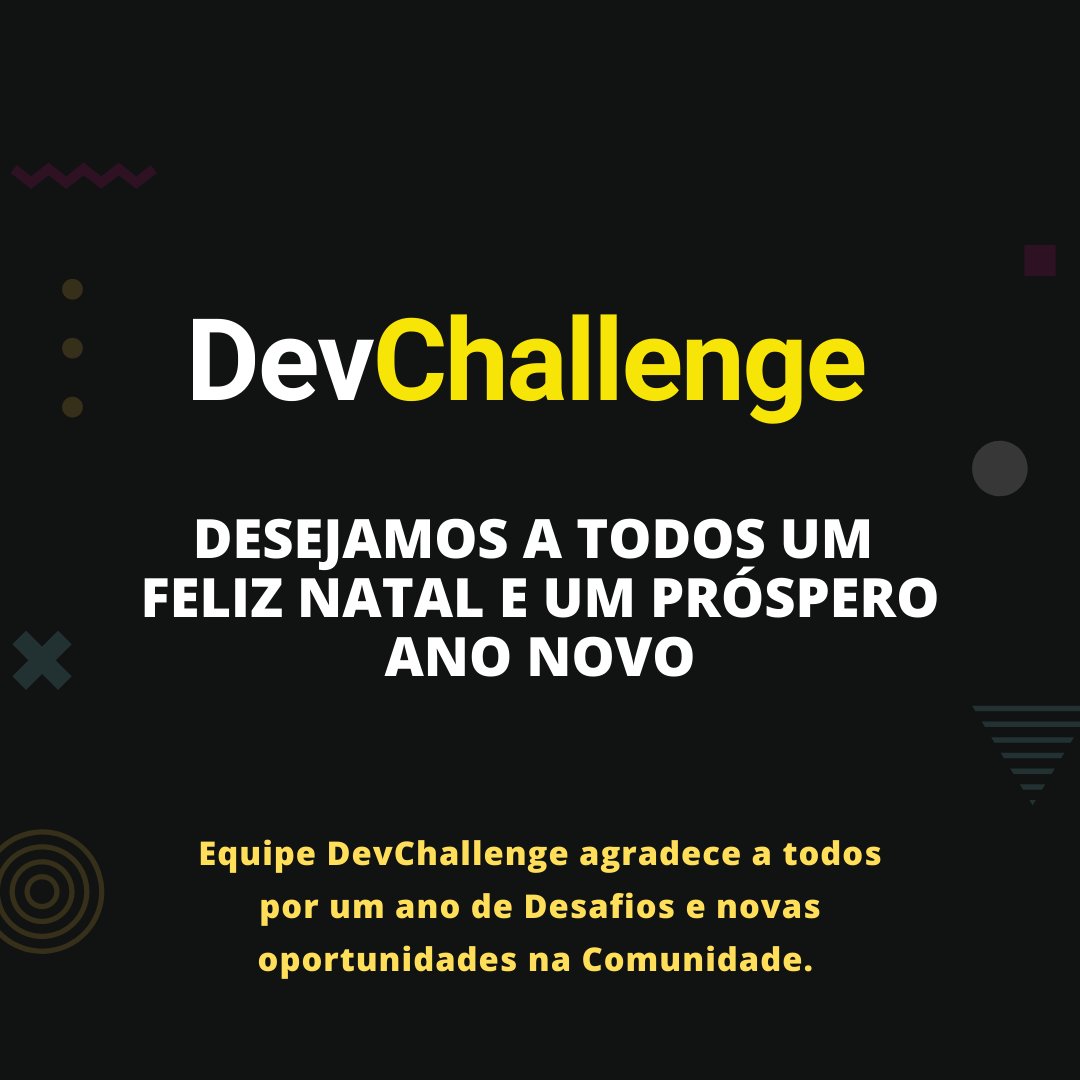 dev_challenge's tweet image. Um feliz Natal a todos da comunidade DevChallenge🎅👨💻
