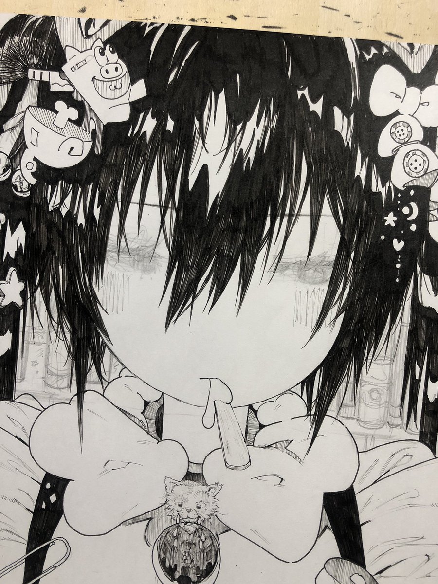 1日一枚企画最後の一枚が全然終わらない...(最早1日一枚ではない)
最後だから拘ってるとかじゃなくて描きたい絵後回しにしてちまちま描いてたら全く終わらなかったパターン。今月中には完成させます🏃💦 