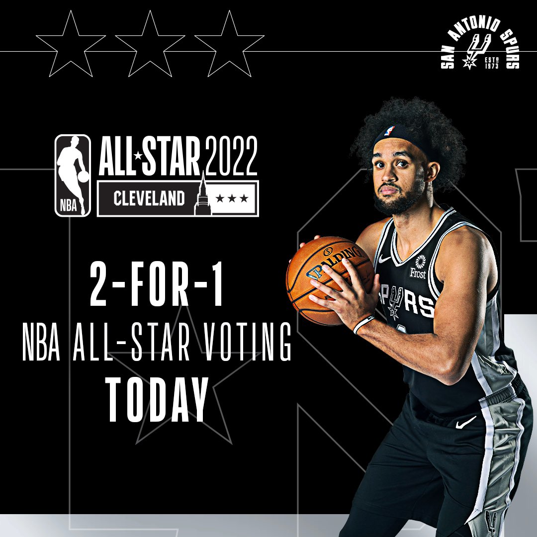 spurs's tweet image. RETWEET to VOTE @Dwhite921 for #NBAAllStar ⭐️ 

VOTES COUNT TWICE TODAY! 

#DerrickWhite | #PorVida