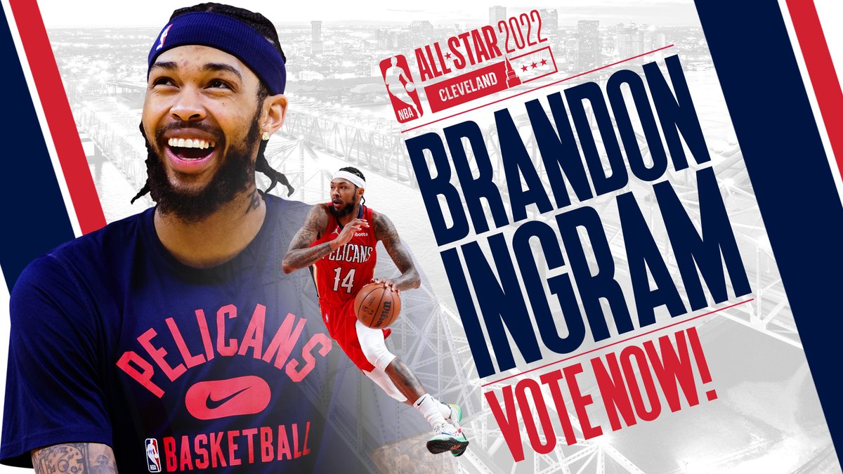 New Orleans Pelicans (@pelicansnba) on Twitter photo IT’S TIME:
RETWEET to VOTE <a href="/B_Ingram13/">Brandon X. Ingram</a> for #NBAAllStar ⭐️
VOTES COUNT TWICE TODAY! ✅✅
#WBD IT’S TIME:
RETWEET to VOTE <a href="/B_Ingram13/">Brandon X. Ingram</a> for #NBAAllStar ⭐️
VOTES COUNT TWICE TODAY! ✅✅
#WBD