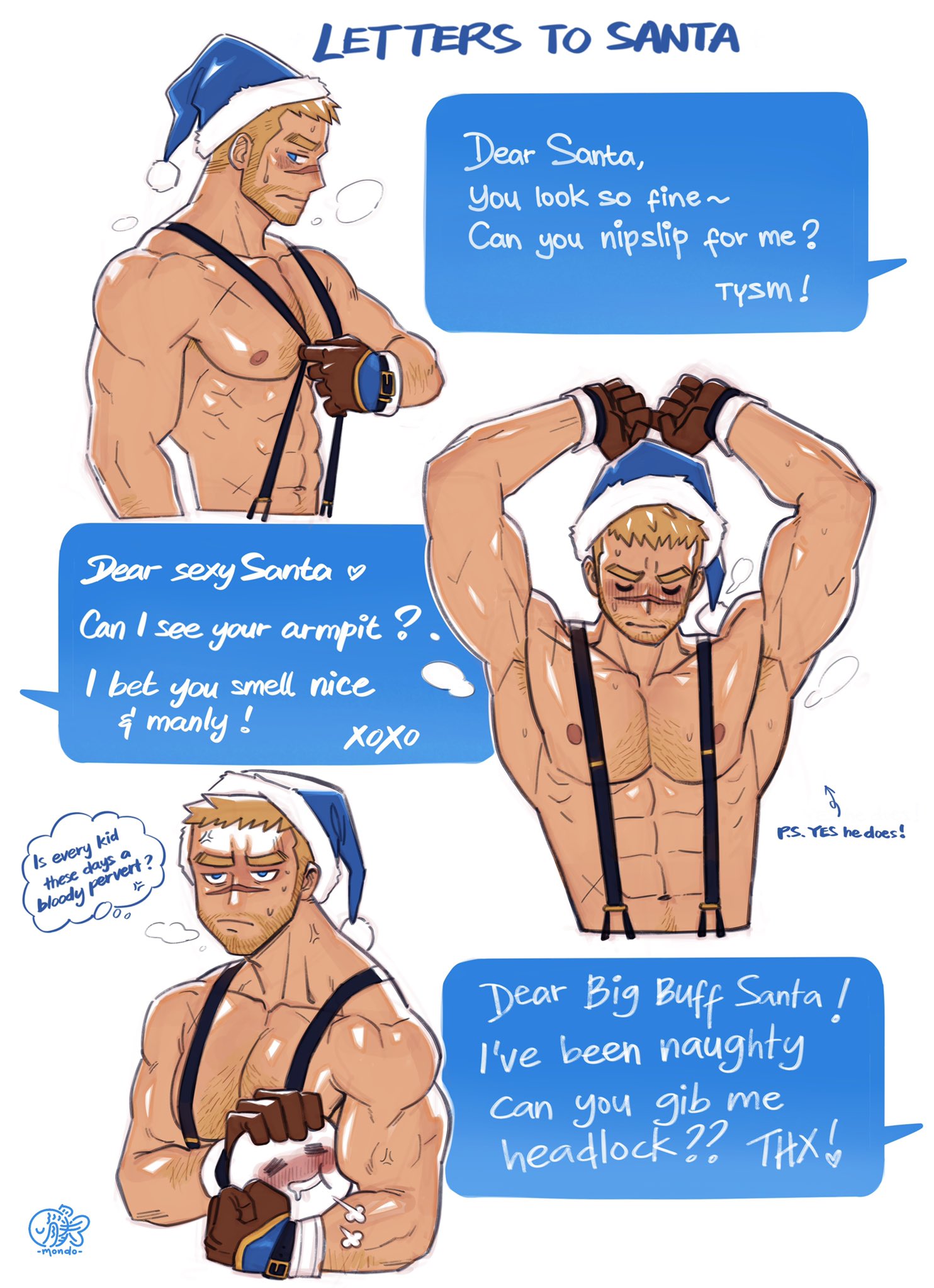 MondoArt on X: "Have you wrote to sexy daddy blue Santa? 💪😉🎄 I think it whether you're naughty or nice in this case …the 2nd probably from me