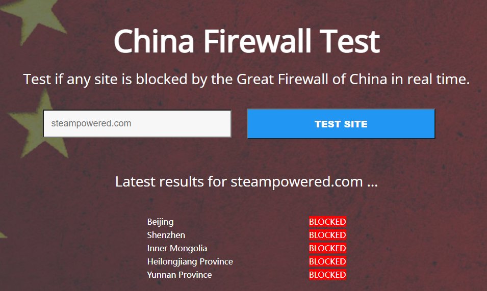 csuzyx's tweet photo. Steam has been blocked in mainland China https://t.co/Y9JYiKcEn9